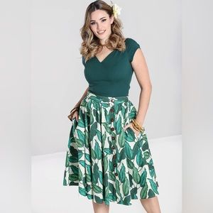 Hell Bunny Rainforest 50’s Style Lead Print Skirt